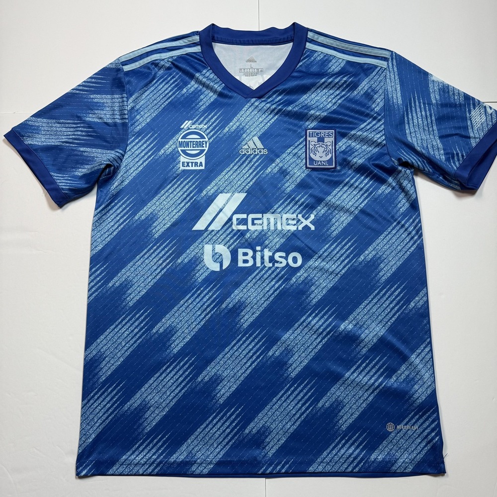 Tigres UANL Soccer‎ Jersey Mens Large Blue Adidas AEROREADY 13 Sponsored